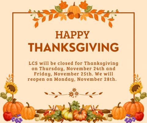 LCS is Closed for Thanksgiving